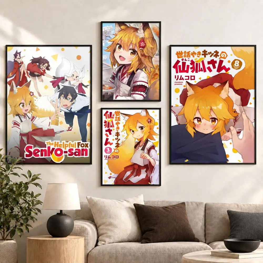 The Helpful Fox Senko san Cute Anime Fantasy Art 90s Poster Aesthetic Art Print for Bedroom & Living Room Decor, Unframed