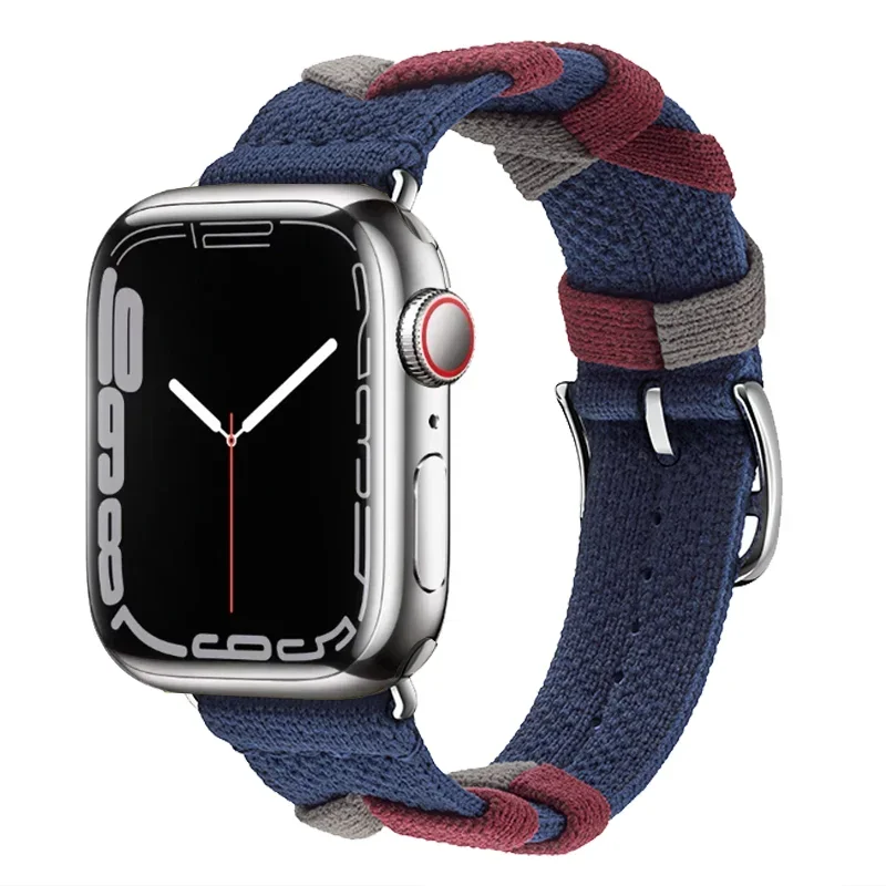 Original Nylon Strap for Apple Watch Band 49mm 45mm 44mm 42mm 40 38mm Webbing Loop Bracelet for IWatch 9 8 7 6 5 4 3 SE Ultra 2