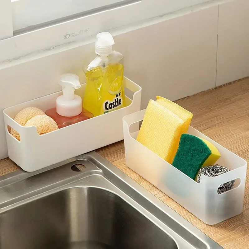 Plastic Wall-Mounted Storage Box Punch Free Inside Cabinet Boxes Cling Film Rack Spice Rack Dish Drying Holder Kitchen Organizer