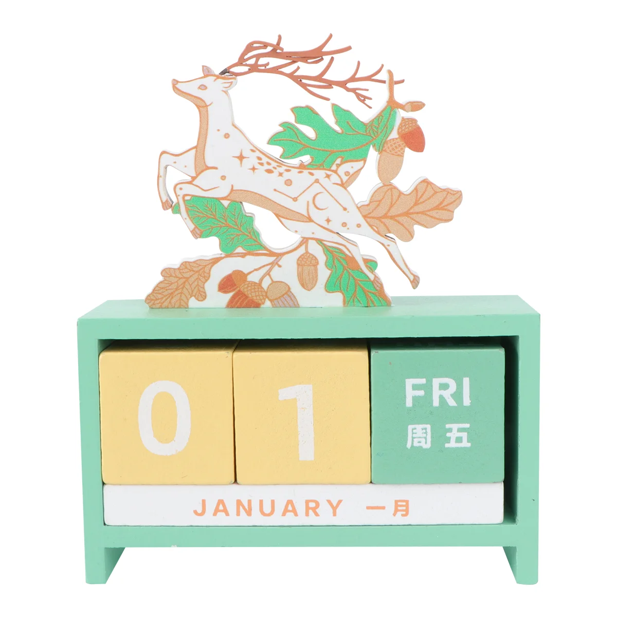 

Office Decoration Desk Calendar Wooden Portable Desktop Building Blocks Christmas