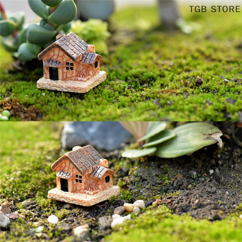 3Pcs Resin Christmas Small Houses Decorations Micro Landscape Decoration Handicraft Gift Garden Ornaments