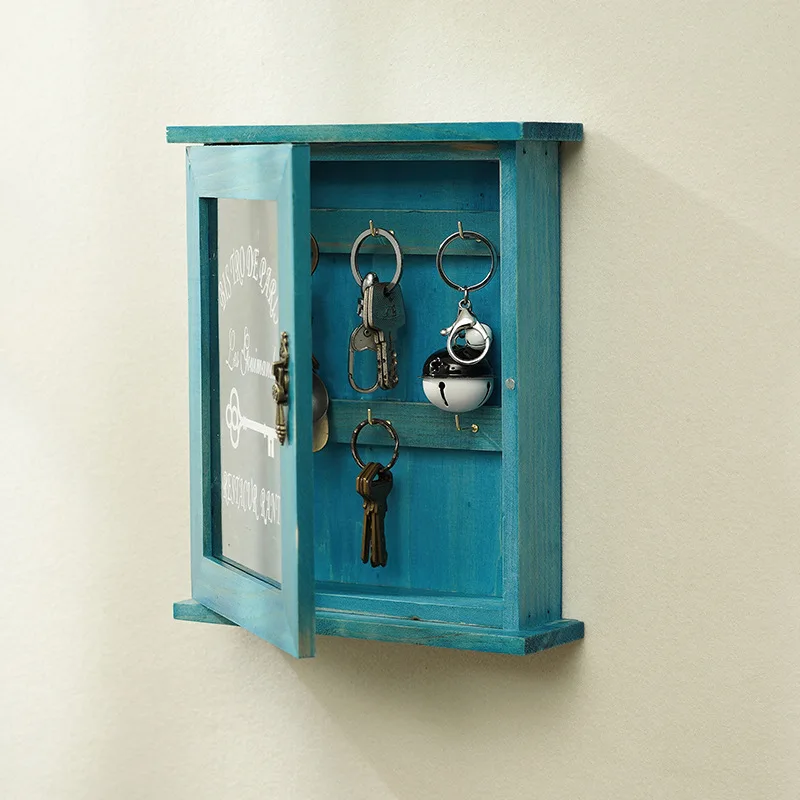 

Solid Wood Key Storage Box Wall Hanging Doorway Entrance Key Box Organizer Living Room Creative Home Finishing Decoration