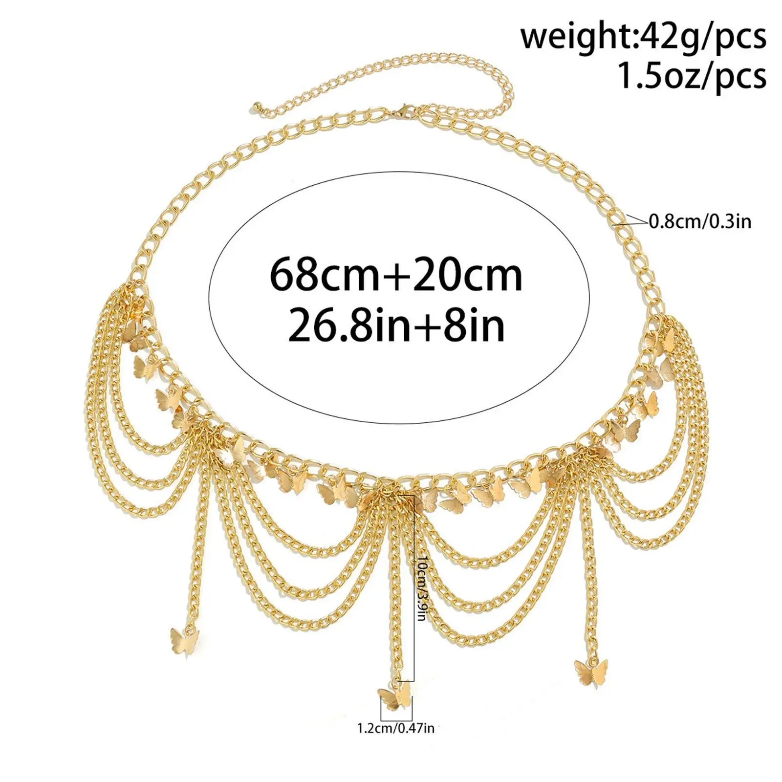 Women's Waist Chain Chain Belt Adjustable Vintage Style Decoration Summer Creative Stylish Multilayer Dress Belt Body Jewelry