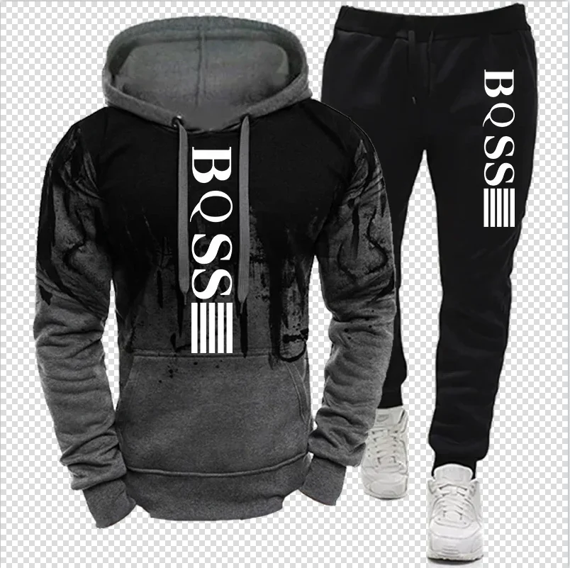 Winter hoodie set, pants, casual jogging clothes, sportswear, sportswear image 3