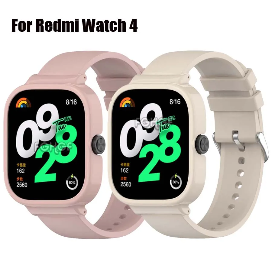 Strap e PC Protective Case Cover, Bumper Protector para Xiaomi Redmi Watch 4 Smart Watch Band, Pulseira Acessórios