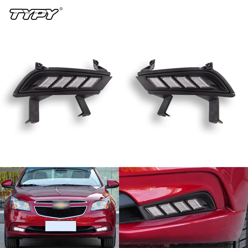 

TYPY автомобиль для Chevrolet 2014-2016 Cruze дневные ходовые огни поворот желтый свет плавный светодиодный передний противотуманный фонарь в сборе