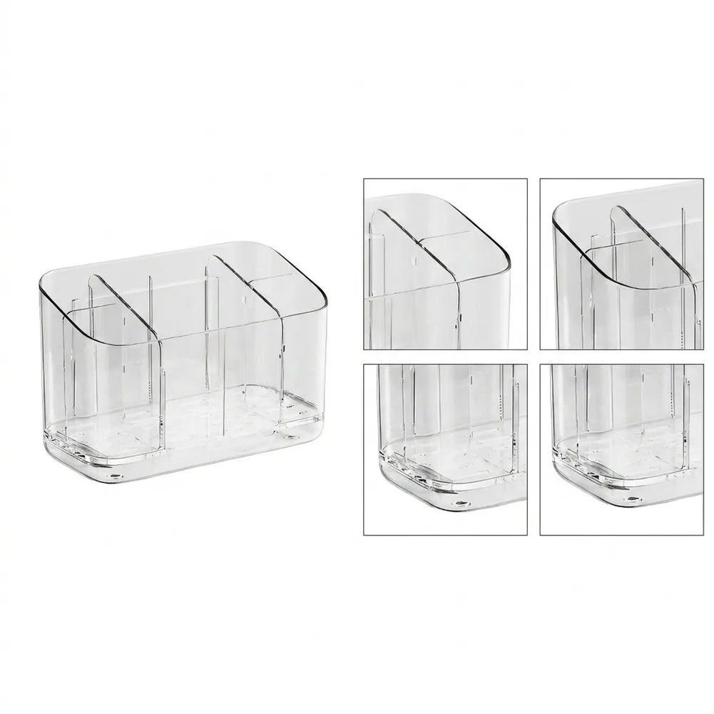 Self‑Adhesive Drill‑Free Toothbrush Storage Rack Divided Compartment Wall‑Mount Organizer Waterproof Holder For Bathroom Daily