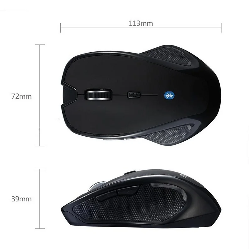 Wireless mouse 1600DPI 6 Buttons Adjustable Receiver Optical Computer Mouse BT 5.2 Ergonomic Mice For mi pad 4