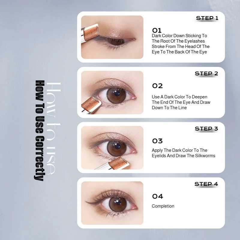 Driekleurige gradiënt oogschaduwstick Gemakkelijke make-uptoepassing Delicate parelmoer Shimmer en aardige tinten Perfect voor beginners