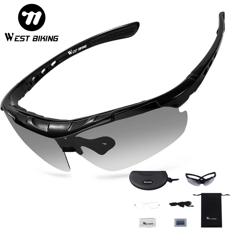 

WEST BIKING Unisex Photochromic Polarized Sunglasses UV400 Anti-Glare Cycling Glasses MTB Road Bicycle Eyewear with Photohromic