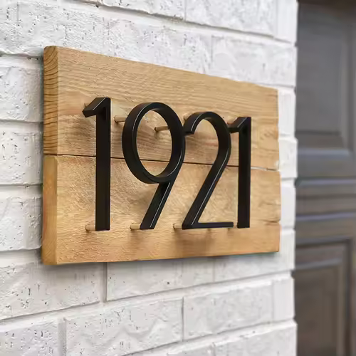 1pc 125mm Floating House Number Outdoor 5 inch Black Zinc Alloy Letter Apartment Door Numbers Mailbox Address Sign #0-9 - Image 2