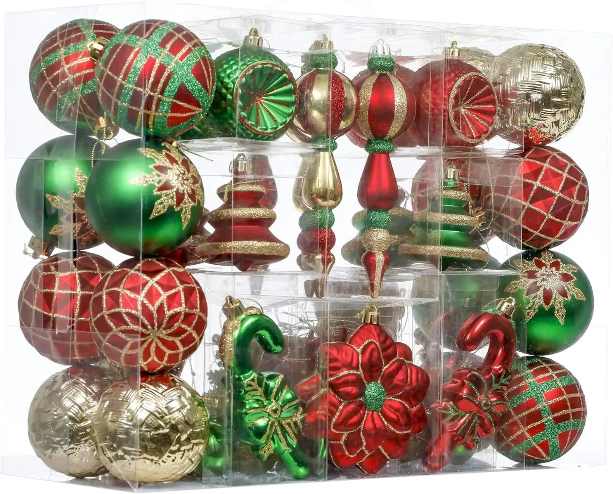 

Christmas Ornaments Set, Shatterproof Christmas Tree Decorations Ball Ornament Bulk, Traditional Country Hanging Ornaments