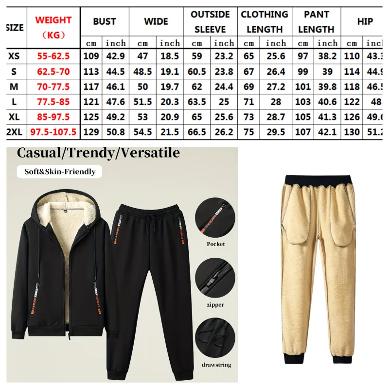 الرجال الشتاء مقنعين المخملية سميكة عارضة الرياضة البدلة غريب الأشياء بلوزات مجموعة البلوز رجل هوديي رياضية مجموعات #2