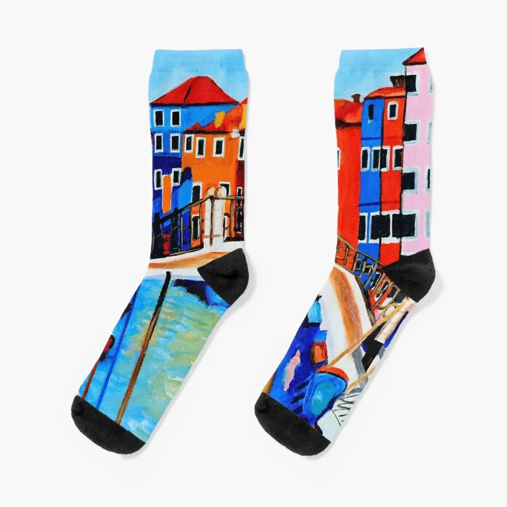 

Colors of Venice Italy Socks Soccer Argentina Socks For Men Women's