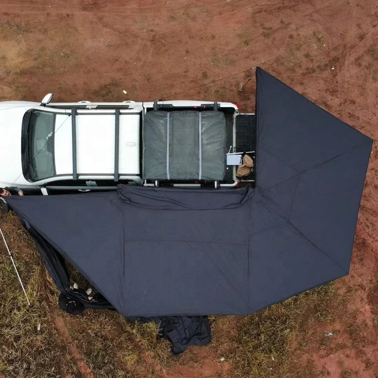 

4WD 270 Degree Waterproof Foxwing Car Awning Tent Aluminum Pole Free Standing Roof Top Camping Overland Car Awning