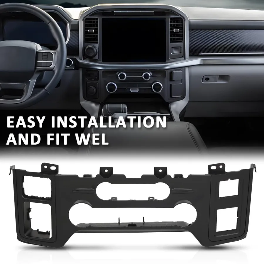 أسود A C سخان التحكم في المناخ داش تقليم وحدة التحكم المركزية الحافة لفورد F150 2021 2022 2023 لوحة القيادة الداخلية لهجة إعادة