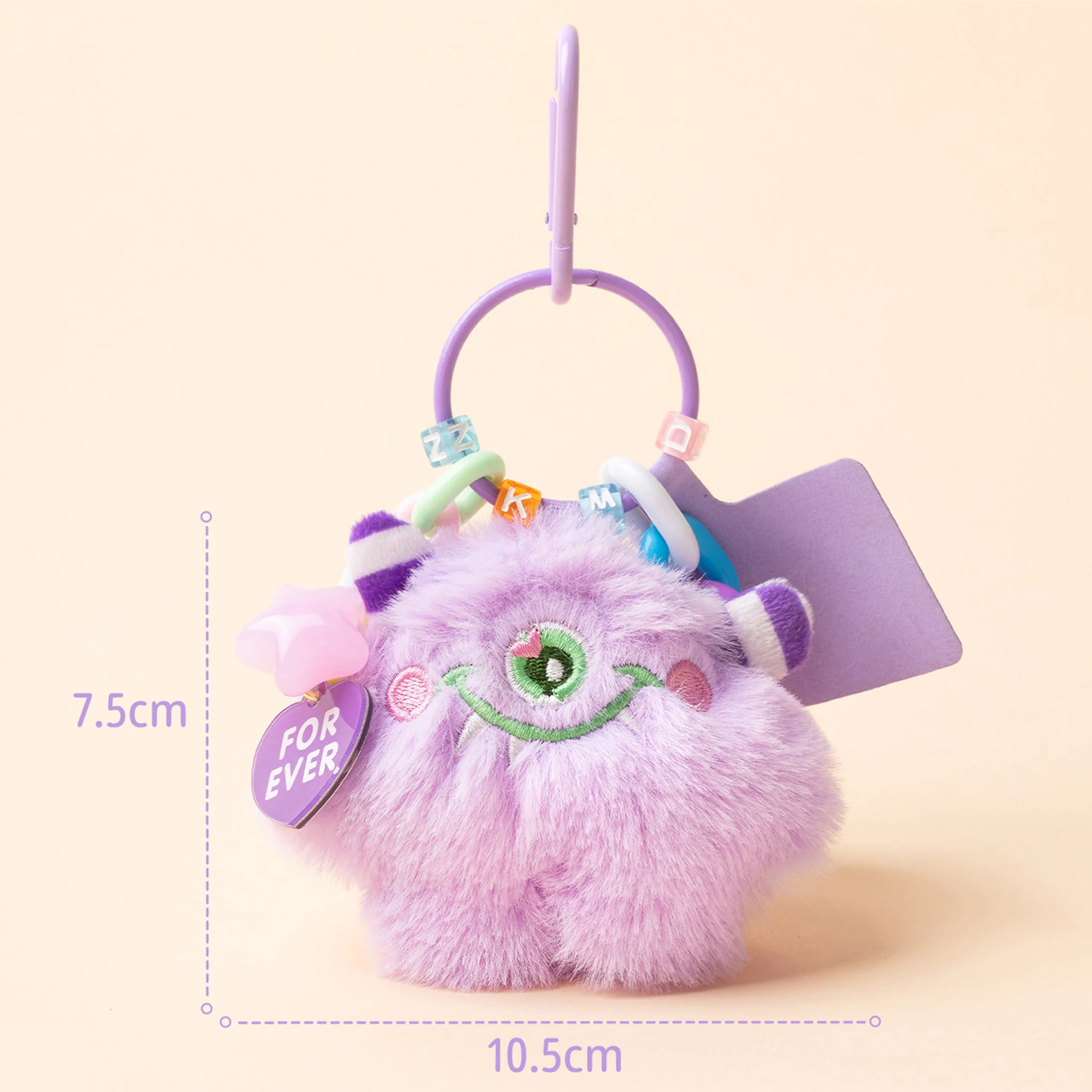 Small Cinderblock Monster Keychain 2024 New Female Cute Plush Bag Pendant Doll Schoolbag Hanging Jewelry