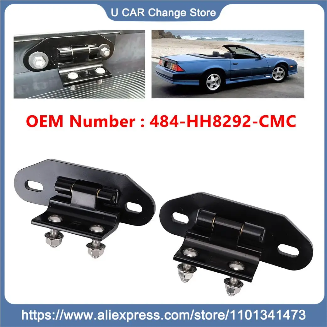 

1Pair Billet Aluminum Rear Hatch Hinges Black For Camaro 1982 1992 Direct Replacement OEM 484 HH8292 CMC High Strength
