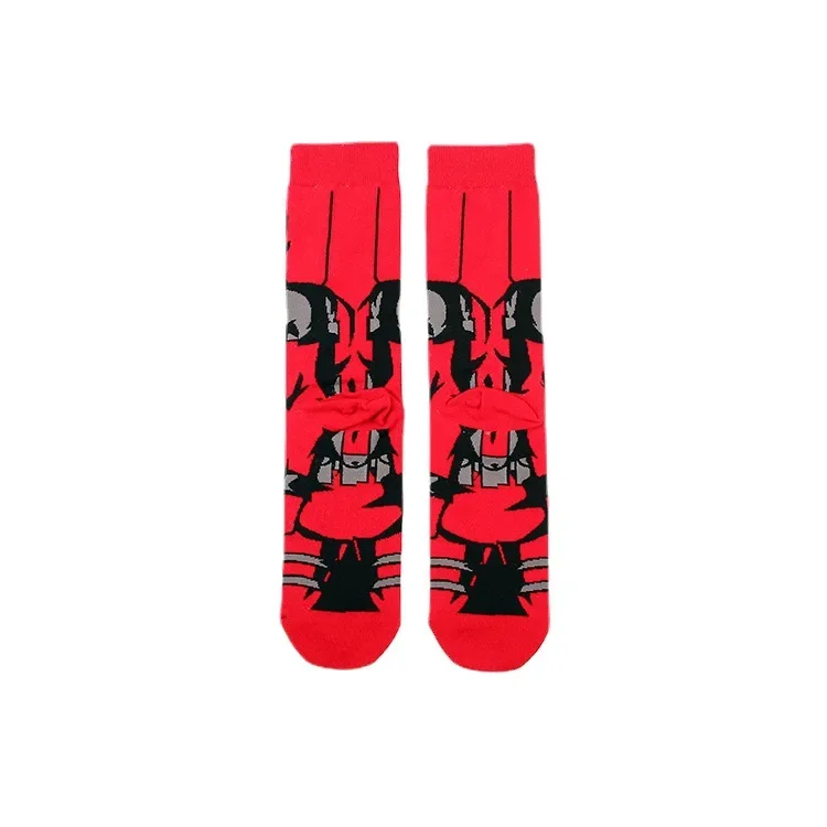 Deadpool Cartoon Animation Leisure Sports Jacquard Youth Four Seasons Cotton Couple Mid-tube Socks Male Fashion Long Socks