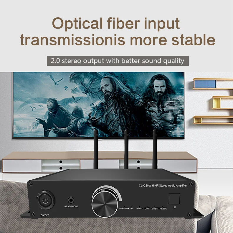 Wifi  BT  H D M I optical input microphone hifi Stereo karaoke A31version Cloudyx Audio power home amplifier