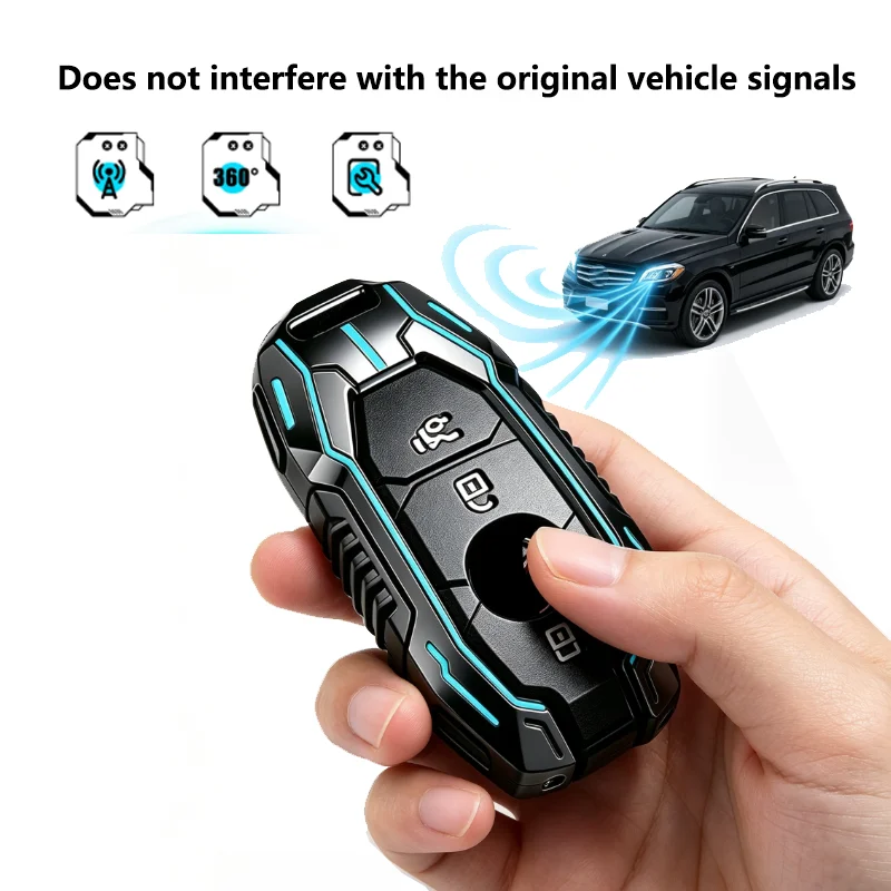 Mecha Style Zinc Alloy For Mercedes Benz GLC CLA W177 W205 W213 W222 CLE GLB X167 AMG A C E Class Remote Car Key Case Cover Fob