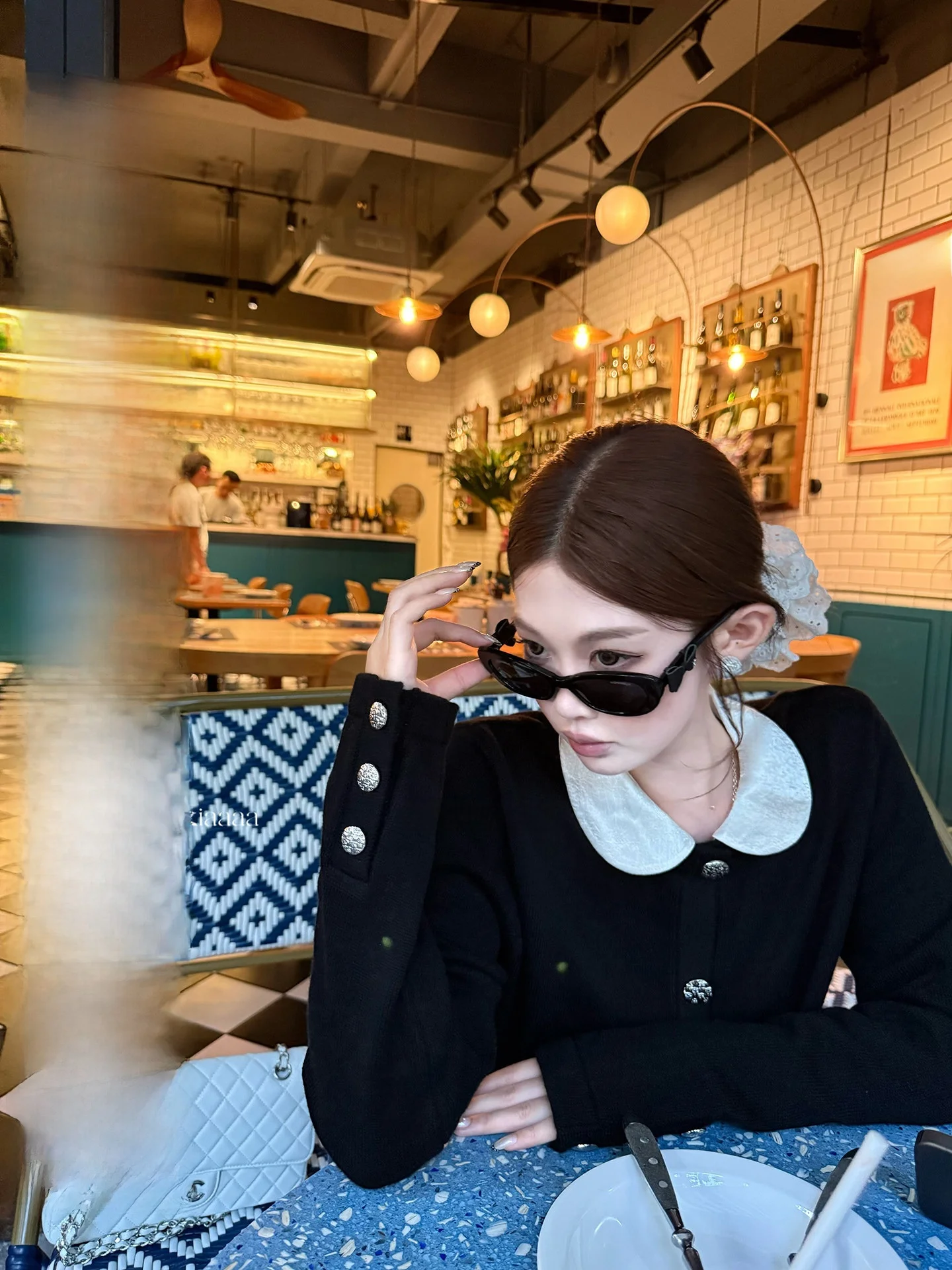 

ato Hero Gabrieli Detachable Doll Collar Knitted Cardigan Women's Faionable Casual Sle Long Sve Polyester Fiber