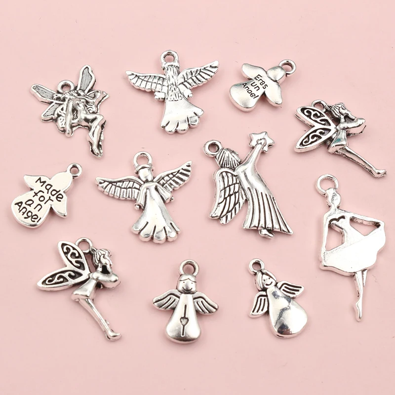 20pcs Angel Charms Pendant Zinc Alloy Metal Small Elf Girl DIY Jewelry Making Accessories Findings for Necklace Bracelet