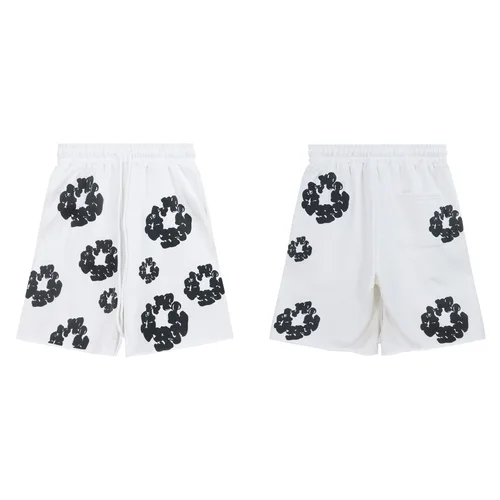 Pantalones cortos de playa de verano para hombre con estampado de kapok, superventas transfronterizo, tendencia de moda europea y americana, marca DENIM TEARS