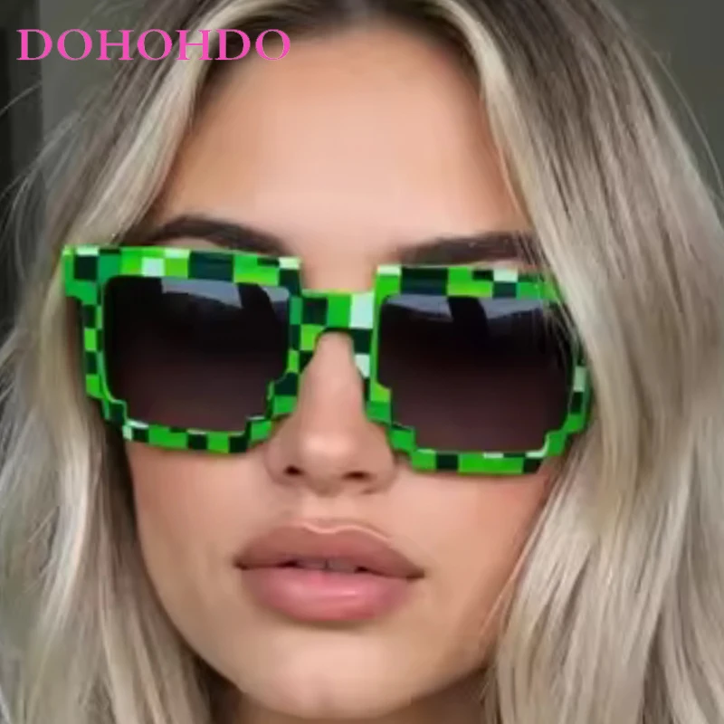 Fashion Plaid Punk Sunglasses Women Man Personality Decoration Men Birthday Party Trending Sun Glasses Driving Shades Male UV400