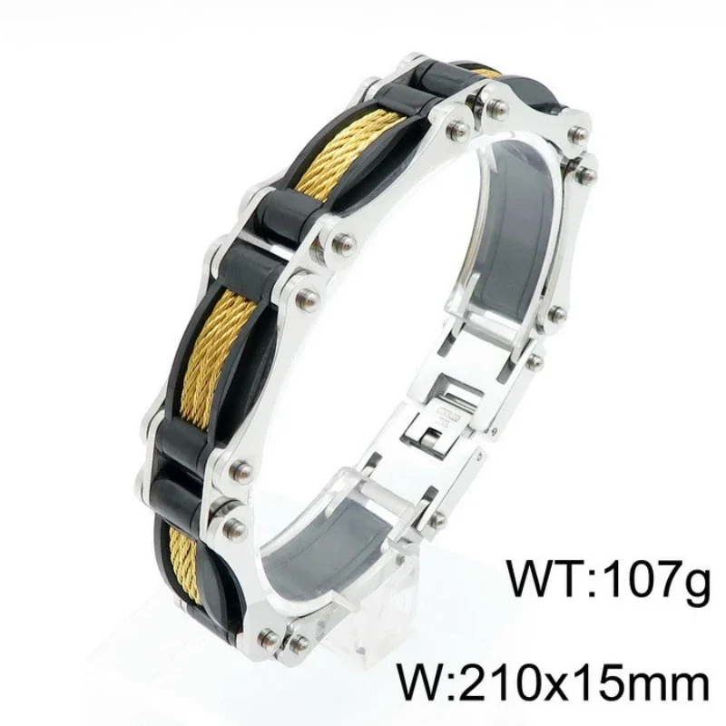 Retro Stainless Steel Bicycle Chain Bracelet For Men Punk Wristband Stylish Casual Bangle Gift for Boys