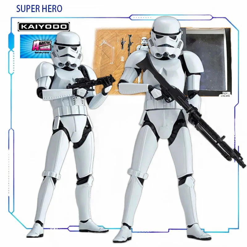 KAIYODO Original Model Star Wars REVOLTECH 002 STORMTROOPER Anime Figure Toys Collectible Model Ornaments Gifts for Boys