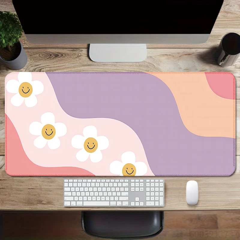 Boho Eclectic Desk Mat Tropical Floral Leopard Star Abstract Swirl Mouse Pad Anti‑Slip Rubber Base Keyboard Mat for Table Decor