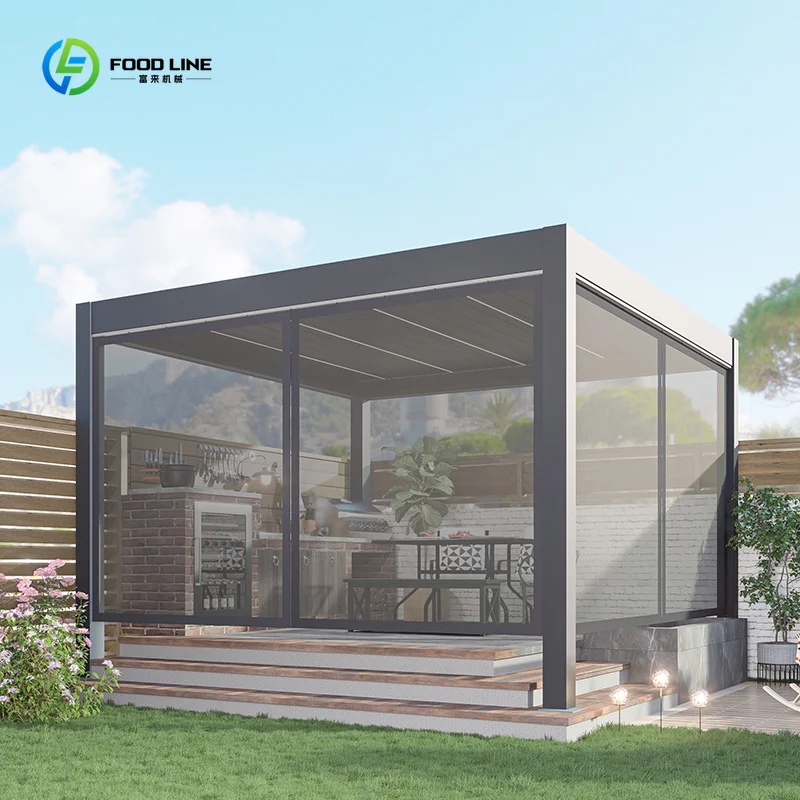 Motorized Adjustable Aluminum Pergola Powder Coated Screen for Garden Outdoor Use Custom