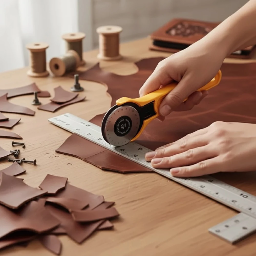 45 مللي متر قاطع قماش دوار أداة قطع يدوية من الجلد لأدوات صياغة خياطة اللحف بنفسك