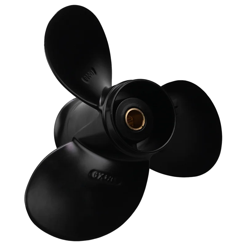 5X Outboard Propeller 58100-93723-019 For Suzuki 8-20Hp 9 1/4 X 9 Aluminum Alloy 3Blade Black 10 Spline Tooth R Rotation
