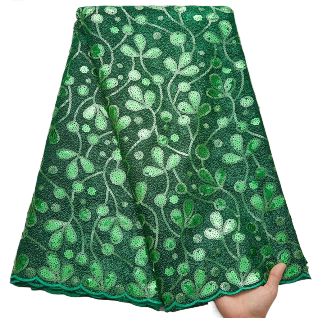 

SJD French Net Velvet Lace Fabric African Sequins Lace 2024 High Quality Nigeria Sequins Velvet For Women Evening Party Dresses