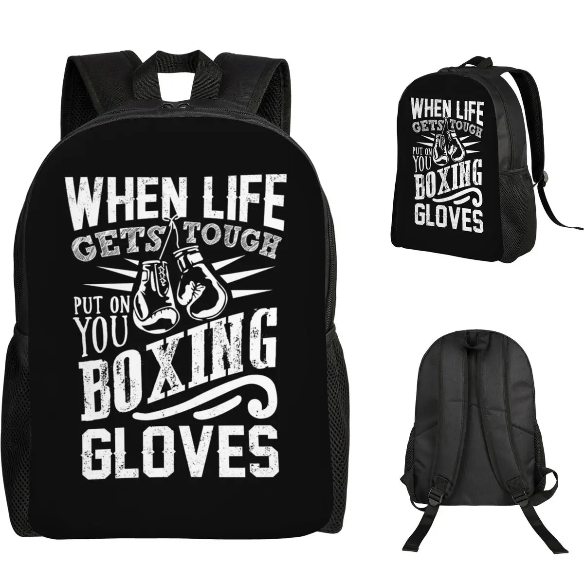 

Boxing Gloves Backpack Student Boys Girls BookBag School Bag Computer Shoulder Bags