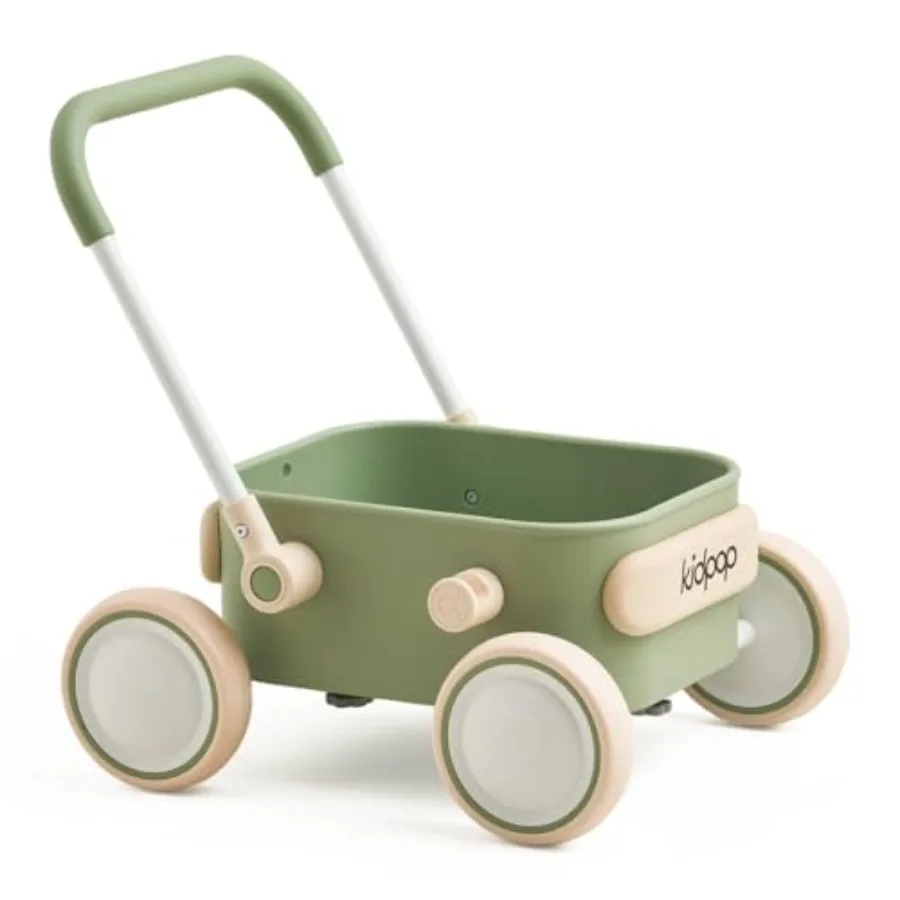 

Baby push walker with wheels for 6-12 months toddlers, indoor and outdoor use, durable plastic, blue, smooth-rolling wheels and