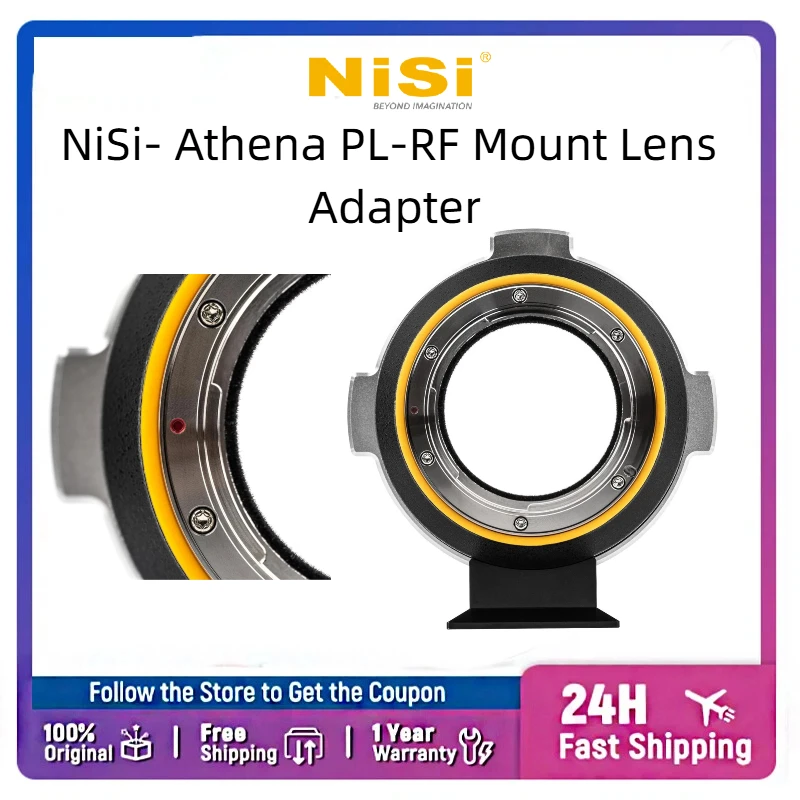 NiSi Athena PL to RF Mount Adapter for Canon RF Cameras, Use ARRI PL Lenses on EOS R5/R6/R3/R/RP, Lightweight 186g, Infinity