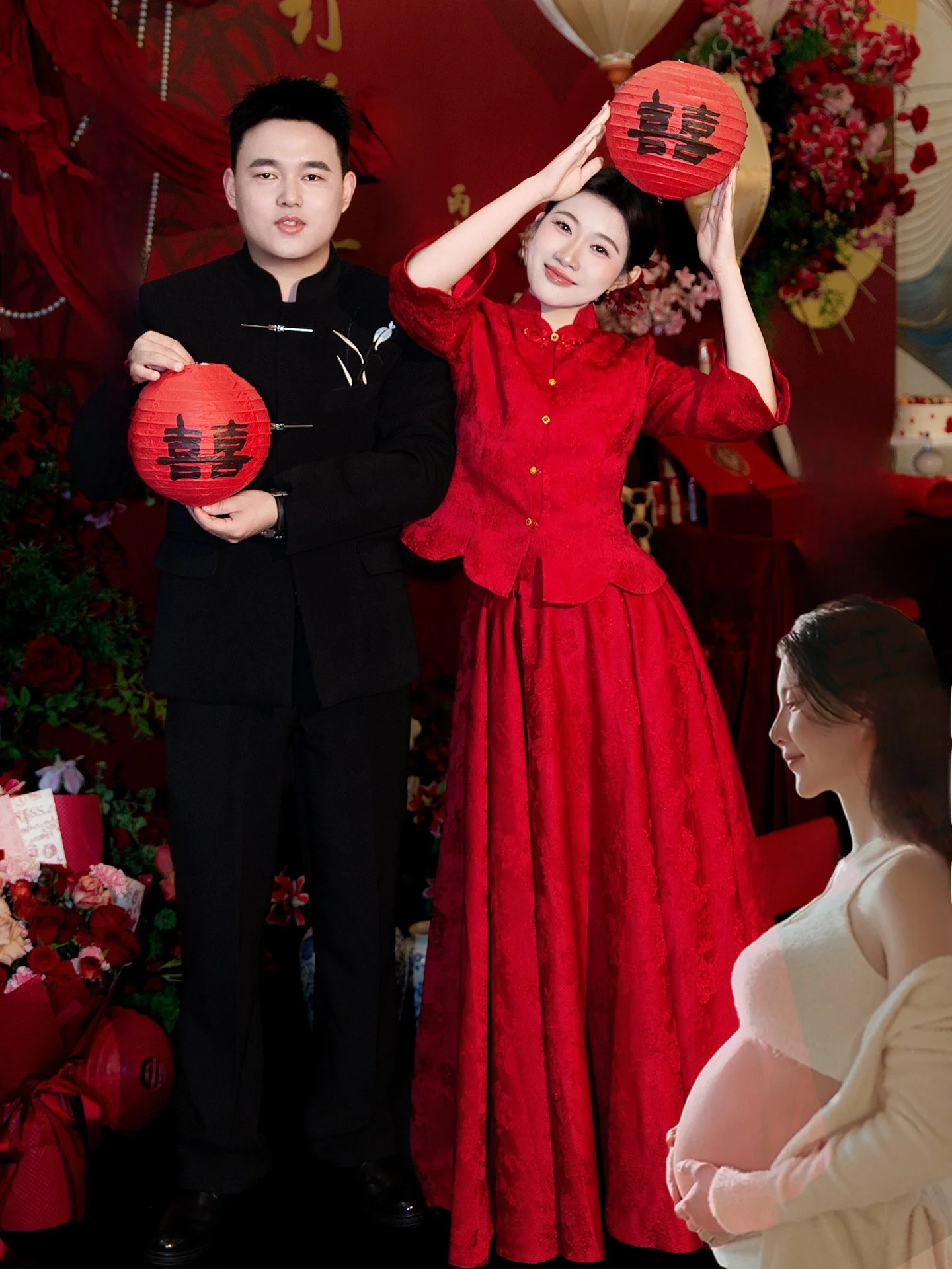 

New Chinese Style Wedding Dress Set for Brides Pregnant Women plus Size Customizable Ceremony Reception Banquet Evening Gown