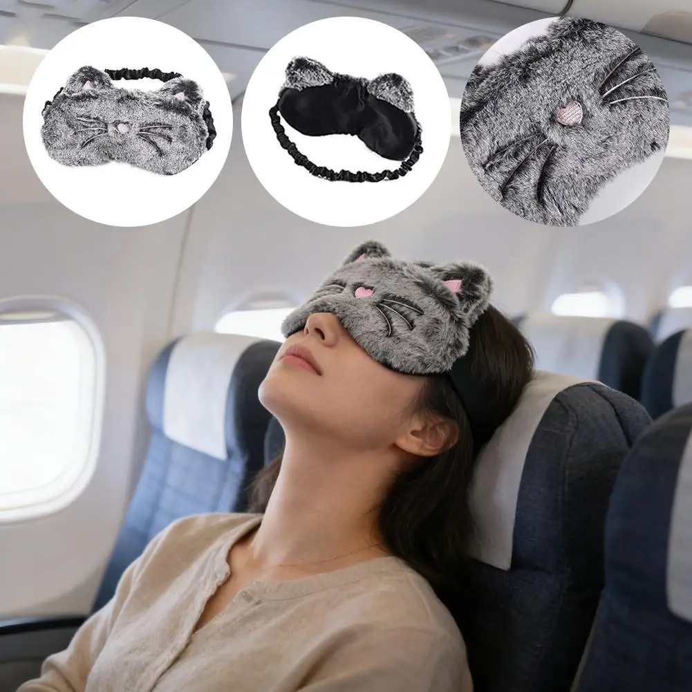 Soft Plush Funny Animal Eye Masks Cartoon Plush Sleeping Eye Mask Lightproof Sleeping Blindfold Comfortable Lovely Eyepatch 안대