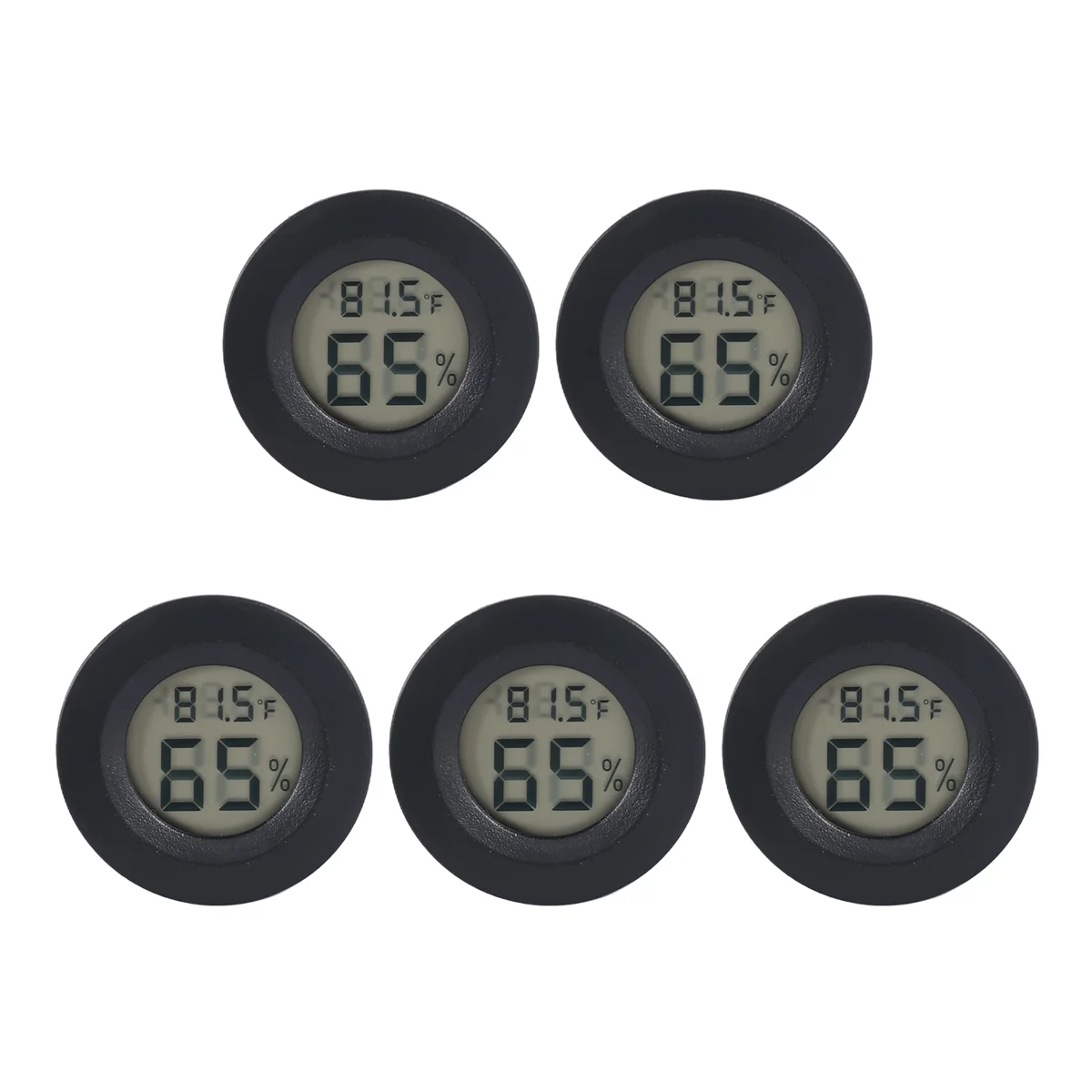 5-pack Hygrometer Thermometer Digital LCD Monitor Humidity Meter Gauge for Humidifiers Dehumidifiers