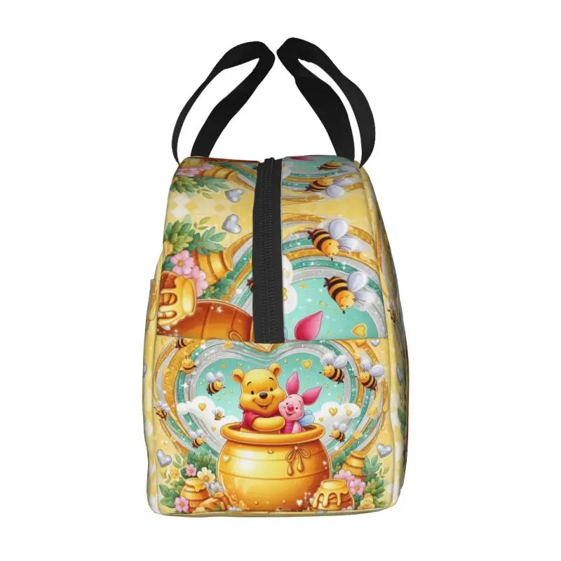 Winnie The Pooh Insulated Lunch Box for Women Reusable Warm Cooler Thermal Lunch Bag Travel Food Picnic Container Tote Bags