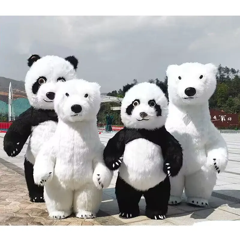 Giant Panda Inflatable Costume Street Funny Polar Bear Mascot Costume Party Cosplay Plush Doll Inflatable Mascot Costume