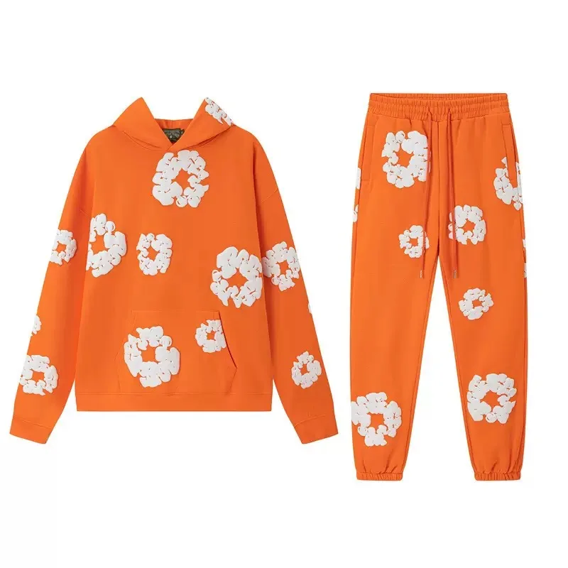 2026 Nieuw merk, hete verkoop, nieuwe mode hoodie met schuimprint, Europese en Amerikaanse mode heren sportpak, gelijkend pak voor koppels