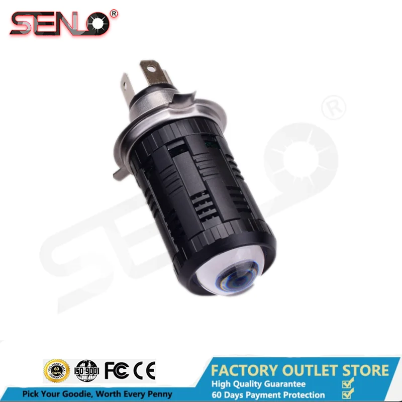 Senlo H4 Universal 12V 24V Motorcycle LED Headlight Projector Lens Dual Color H6 P15d High Low Beam Bulb CSP Motorbike Head Lamp