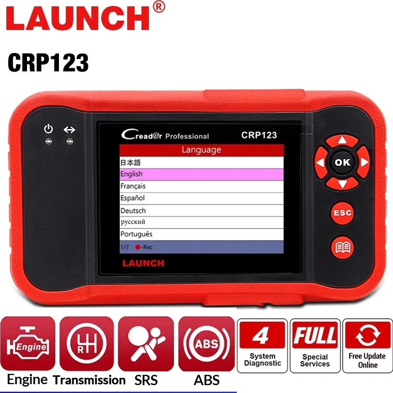 A++ quality best automotive scanner CRP123 obd2 lau.nch x431 crp123 for japanese car