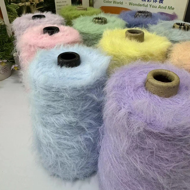 500g Imitation Mink Woolen Yarn Baby Thread Double-sided Woolen Thread DIY Hand-knitted Scarf Shawl Sweater Crochet Thread