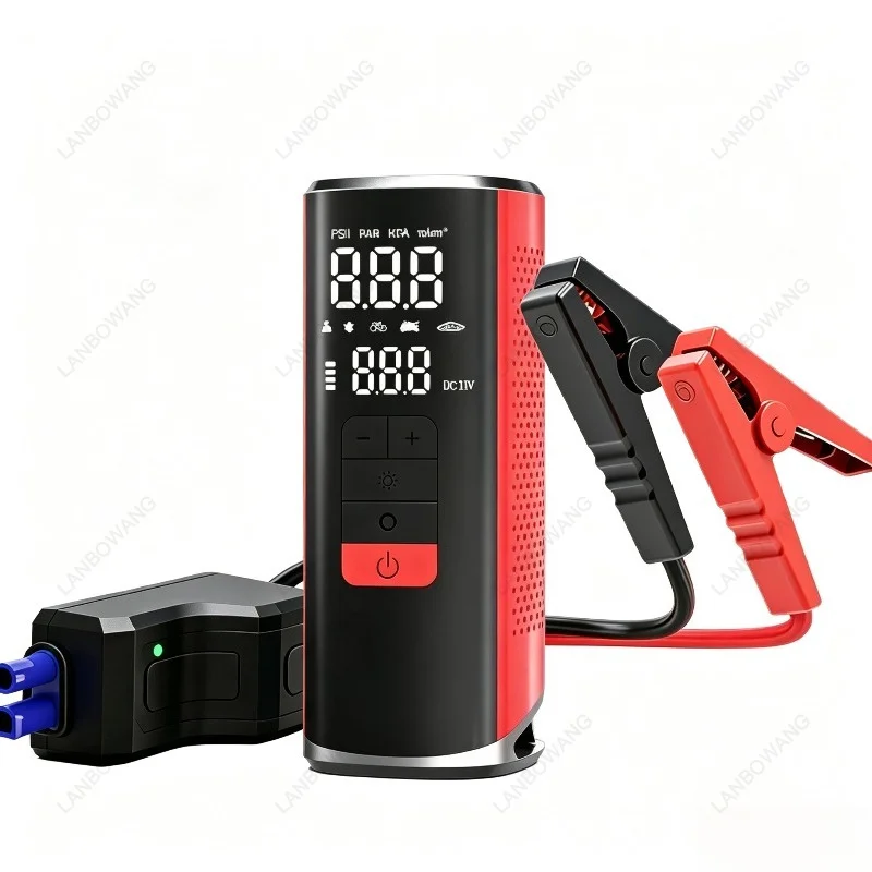 Wireless Car Air Pump Jump Starter All-In-One Auto Emergency Power Supply Electric Tire Inflator