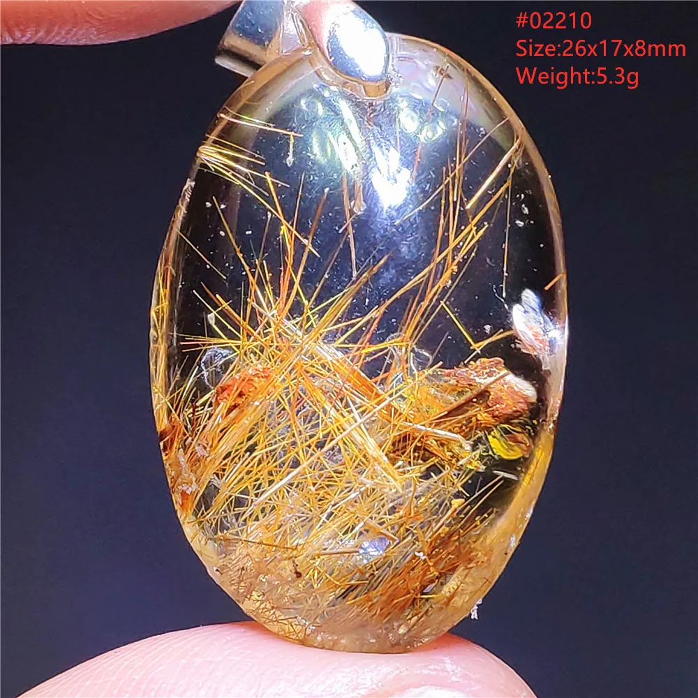 Natural Copper Rutilated Quartz Water Drop Pendant Brazil Jewelry Crystal Wealthy Rare Gold Rutilated Necklace Beads AAAAAA